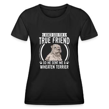 Terrier irlandais à enrobage doux - T-shirt sport Femme - noir - Devant - AI Model Female 172 light (172cm)
