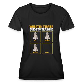 Irish Soft Coated Wheaten Terrier - Frauen Funktions-T-Shirt - Schwarz - Vorne - AI Model Female 172 light (172cm)