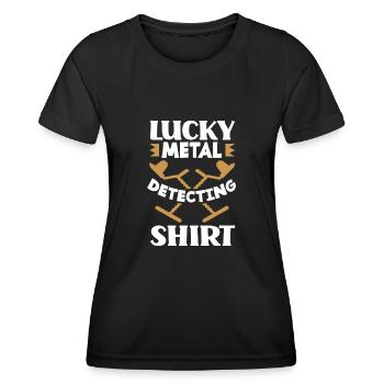Détecteur de métaux à sondage amusant - T-shirt sport Femme - noir - Devant - AI Model Female 172 light (172cm)
