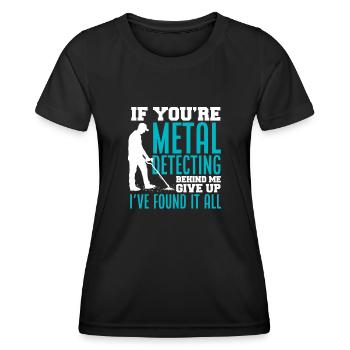 Détecteur de métaux à sondage amusant - T-shirt sport Femme - noir - Devant - AI Model Female 172 light (172cm)