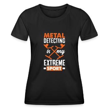 Détecteur de métaux à sondage amusant - T-shirt sport Femme - noir - Devant - AI Model Female 172 light (172cm)