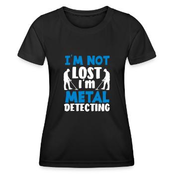 Détecteur de métaux à sondage amusant - T-shirt sport Femme - noir - Devant - AI Model Female 172 light (172cm)