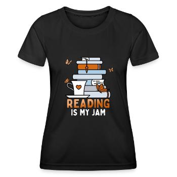 Reading is my hobby book lover funnier - Women's Functional T-Shirt - black - Front - AI Model Female 172 light (172cm)