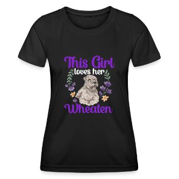 Terrier irlandais à enrobage doux - T-shirt sport Femme - noir - Devant - AI Model Female 172 light (172cm)