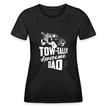 Tow-Tally Awesome Dad Tow Truck Driver Trucking - Frauen Funktions-T-Shirt - Schwarz - Vorne - AI Model Female 172 light (172cm)
