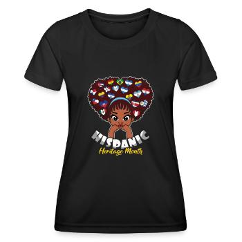 Hispanic Girl Nationales hispanisches Erbe - Frauen Funktions-T-Shirt - Schwarz - Vorne - AI Model Female 172 light (172cm)