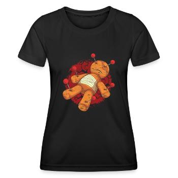 Magie Vaudou Sorcière Cadeau Poupée Vaudou - T-shirt sport Femme - noir - Devant - AI Model Female 172 light (172cm)