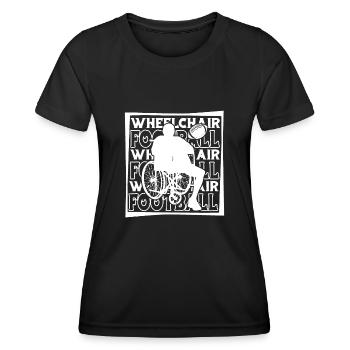 Fauteuil roulant de football américain - T-shirt sport Femme - noir - Devant - AI Model Female 172 light (172cm)