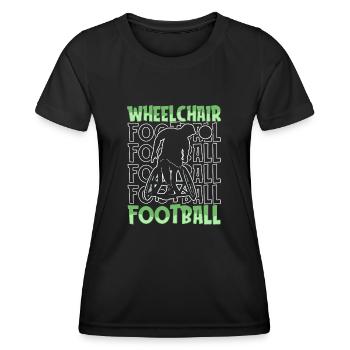 American Football Wheelchair - Women's Functional T-Shirt - black - Front - AI Model Female 172 light (172cm)