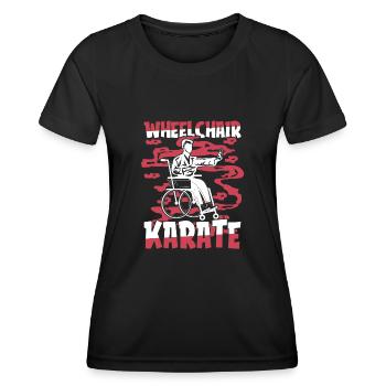 Karate Rollstuhl - Frauen Funktions-T-Shirt - Schwarz - Vorne - AI Model Female 172 light (172cm)