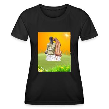 Vibrant Love: Man and Animal - Women's Functional T-Shirt - black - Front - AI Model Female 172 light (172cm)