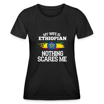 Ethiopia Wife - Women's Functional T-Shirt - black - Front - AI Model Female 172 light (172cm)