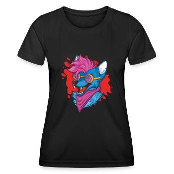 Awesome Stolz Pelziger Schwanz Ohr Pelzige Person Cosplay - Frauen Funktions-T-Shirt - Schwarz - Vorne - AI Model Female 172 light (172cm)