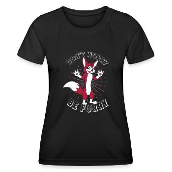 Keine Sorge Sei Pelziger Schwanz Ohr Pelzige Person Cosplay - Frauen Funktions-T-Shirt - Schwarz - Vorne - AI Model Female 172 light (172cm)