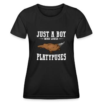 Platypus Schnabeltier - Frauen Funktions-T-Shirt - Schwarz - Vorne - AI Model Female 172 light (172cm)