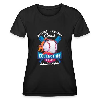 Bienvenue à la collection de cartes de baseball que vous êtes fauché - T-shirt sport Femme - noir - Devant - AI Model Female 172 light (172cm)
