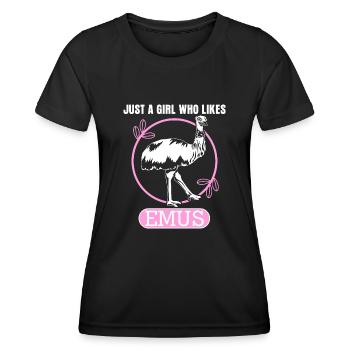 Emu Girl Emus - Women's Functional T-Shirt - black - Front - AI Model Female 172 light (172cm)