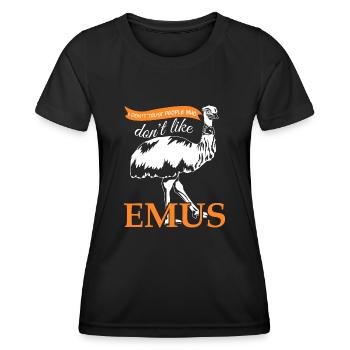 Emus Saying Emu - Women's Functional T-Shirt - black - Front - AI Model Female 172 light (172cm)