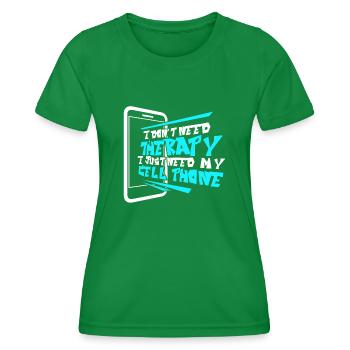 Téléphone portable Téléphone portable - T-shirt sport Femme - vert - Devant - AI Model Female 172 dark (172cm)