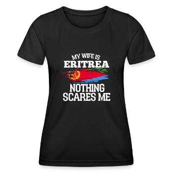 Eritrea Ehefrau - Frauen Funktions-T-Shirt - Schwarz - Vorne - AI Model Female 172 light (172cm)