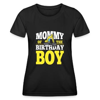 Maman de la famille de construction de garçon d’anniversaire - T-shirt sport Femme - noir - Devant - AI Model Female 172 light (172cm)