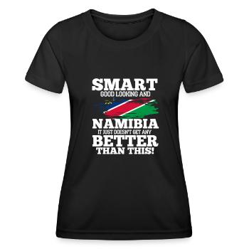Namibia - Frauen Funktions-T-Shirt - Schwarz - Vorne - AI Model Female 172 light (172cm)