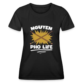 Super soupe Nguyen Pho Life Pho pour un vietnamien - T-shirt sport Femme - noir - Devant - AI Model Female 172 light (172cm)