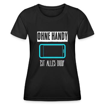 Handy Smartphone Cellphone - Frauen Funktions-T-Shirt - Schwarz - Vorne - AI Model Female 172 light (172cm)
