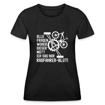 Radfahren Radfahrer Fahrrad - Frauen Funktions-T-Shirt - Schwarz - Vorne - AI Model Female 172 light (172cm)