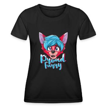 Stolzer pelziger Schwanz Ohr pelzige Person Cosplay cool - Frauen Funktions-T-Shirt - Schwarz - Vorne - AI Model Female 172 light (172cm)
