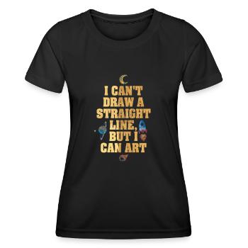 Ich kann keine gerade Linie zeichnen, aber ich kann Kunst - Frauen Funktions-T-Shirt - Schwarz - Vorne - AI Model Female 172 light (172cm)