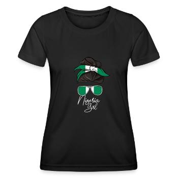 Nigeria - Frauen Funktions-T-Shirt - Schwarz - Vorne - AI Model Female 172 light (172cm)