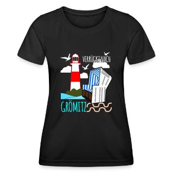 Verrückt nach Grömitz - Frauen Funktions-T-Shirt - Schwarz - Vorne - AI Model Female 172 light (172cm)
