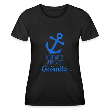 Grömitz Schleswig-Holstein - Frauen Funktions-T-Shirt - Schwarz - Vorne - AI Model Female 172 light (172cm)