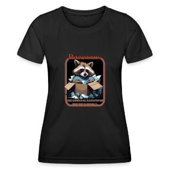 Raccoons the Original Bandits of the Wild World - Frauen Funktions-T-Shirt - Schwarz - Vorne - AI Model Female 172 light (172cm)