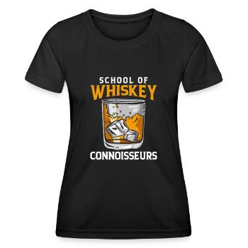 École de whisky - T-shirt sport Femme - noir - Devant - AI Model Female 172 light (172cm)