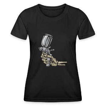 Body Painter Car Painter Painter - T-shirt sport Femme - noir - Devant - AI Model Female 172 light (172cm)