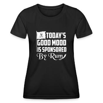Today's Good Mood Is Sponsored By Rum Drinking Alc - Frauen Funktions-T-Shirt - Schwarz - Vorne - AI Model Female 172 light (172cm)
