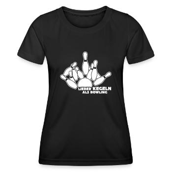 Kegeln Kegelverein Kegler Kegelbahn - Frauen Funktions-T-Shirt - Schwarz - Vorne - AI Model Female 172 light (172cm)