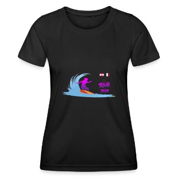 2024 Surf Tahiti Frauen - Frauen Funktions-T-Shirt - Schwarz - Vorne - AI Model Female 172 light (172cm)