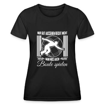 Boule spielen Boulekugeln Petanque - Frauen Funktions-T-Shirt - Schwarz - Vorne - AI Model Female 172 light (172cm)