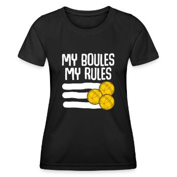 pétanque, pétanque, blague, pétanque - T-shirt sport Femme - noir - Devant - AI Model Female 172 light (172cm)
