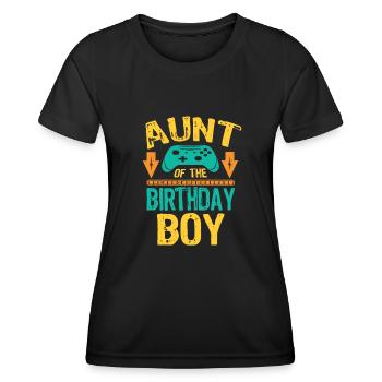 Tante de l’anniversaire Boy Gaming Cadeau de famille - T-shirt sport Femme - noir - Devant - AI Model Female 172 light (172cm)