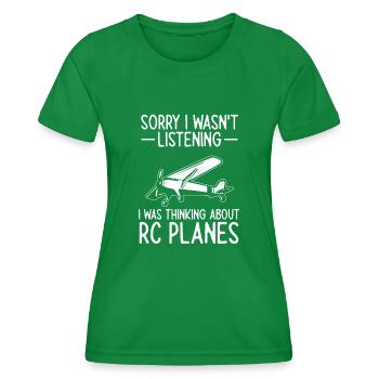 Modèle d’avion télécommandé - T-shirt sport Femme - vert - Devant - AI Model Female 172 dark (172cm)