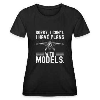 Modèle d’avion télécommandé - T-shirt sport Femme - noir - Devant - AI Model Female 172 light (172cm)