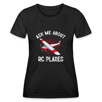 Modèle d’avion télécommandé - T-shirt sport Femme - noir - Devant - AI Model Female 172 light (172cm)