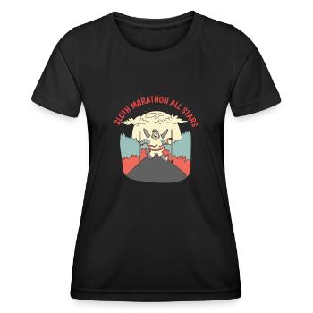 Paresseux mignon paresseux courant - T-shirt sport Femme - noir - Devant - AI Model Female 172 light (172cm)