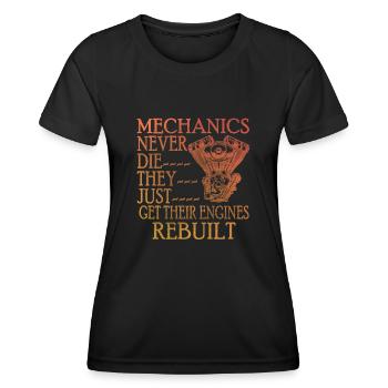 Les mécaniciens ne meurent jamais Passionné de voiture - T-shirt sport Femme - noir - Devant - AI Model Female 172 light (172cm)