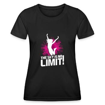Le trampoline Sky is No Limit - T-shirt sport Femme - noir - Devant - AI Model Female 172 light (172cm)