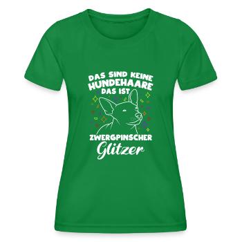 Zwergpinscher Gassi Hundefan Hundebesitzer Hundeli - Frauen Funktions-T-Shirt - Kelly Green - Vorne - AI Model Female 172 dark (172cm)